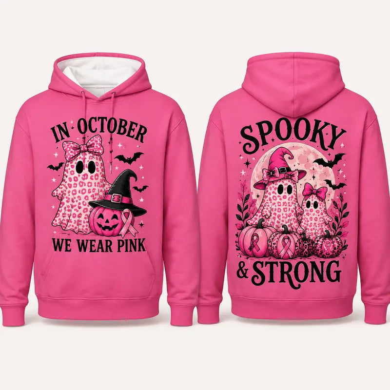 Pink Power Halloween Breast Cancer Hoodie