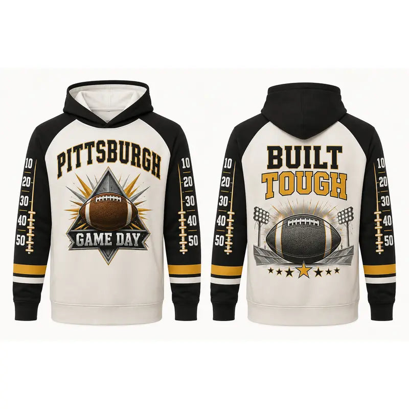 Football Game Day Hoodie Collection – Vintage City & Mascot Graphic Pullover for Football Fans