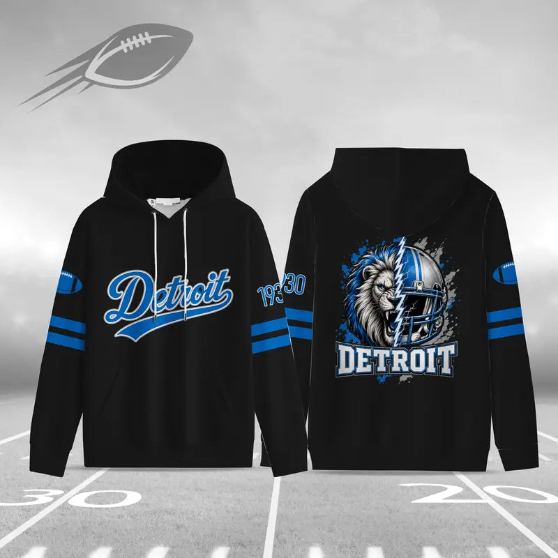 Unisex Football City Hoodie – Vintage Mascot Helmet Graphic Game Day Pullover Sweatshirt