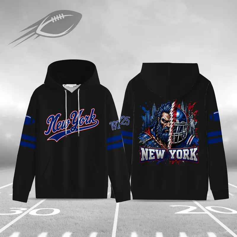 Unisex Football City Hoodie – Vintage Mascot Helmet Graphic Game Day Pullover Sweatshirt