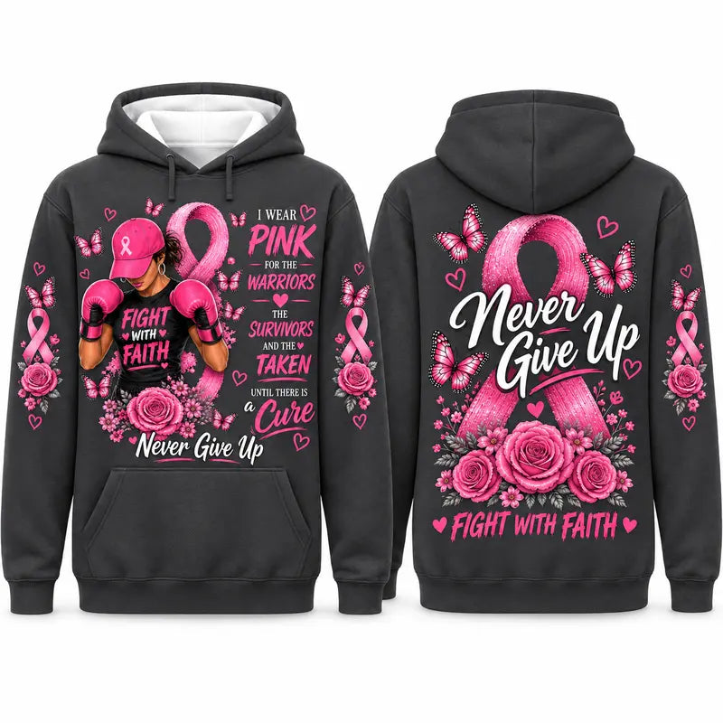 Stronger Together Pink Ribbon Hoodie