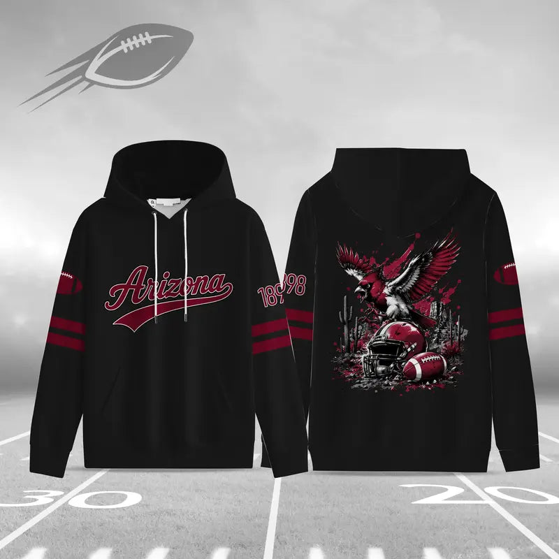 Unisex Football City Hoodie – Vintage Mascot Helmet Graphic Game Day Pullover Sweatshirt