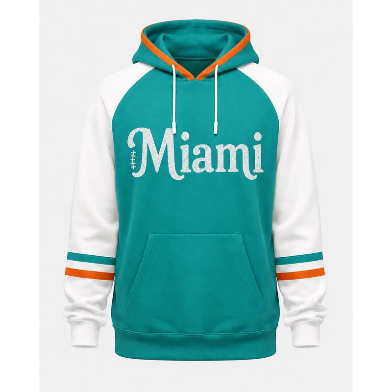Vintage City Football Raglan Hoodie