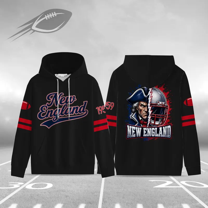 Unisex Football City Hoodie – Vintage Mascot Helmet Graphic Game Day Pullover Sweatshirt