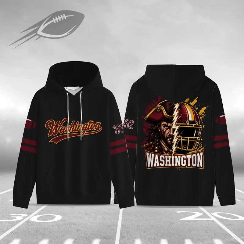 Unisex Football City Hoodie – Vintage Mascot Helmet Graphic Game Day Pullover Sweatshirt