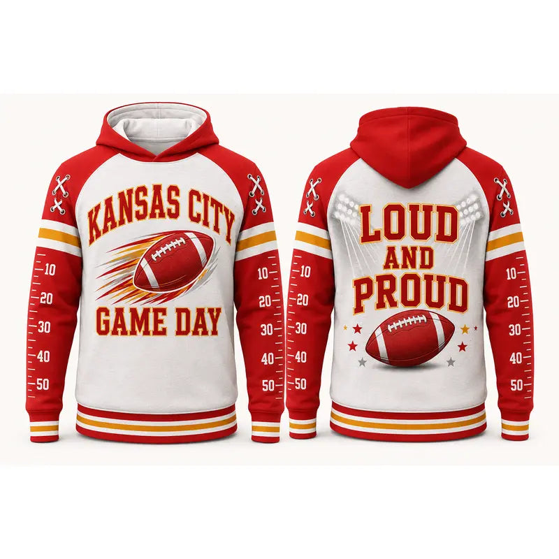 Football Game Day Hoodie Collection – Vintage City & Mascot Graphic Pullover for Football Fans