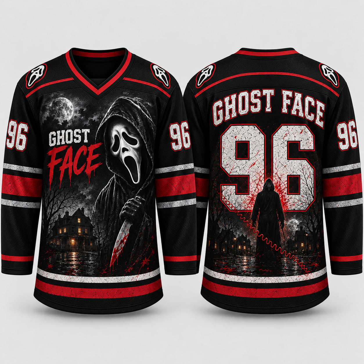 Horror Slasher Hockey Jersey, Classic Horror Movie Shirt
