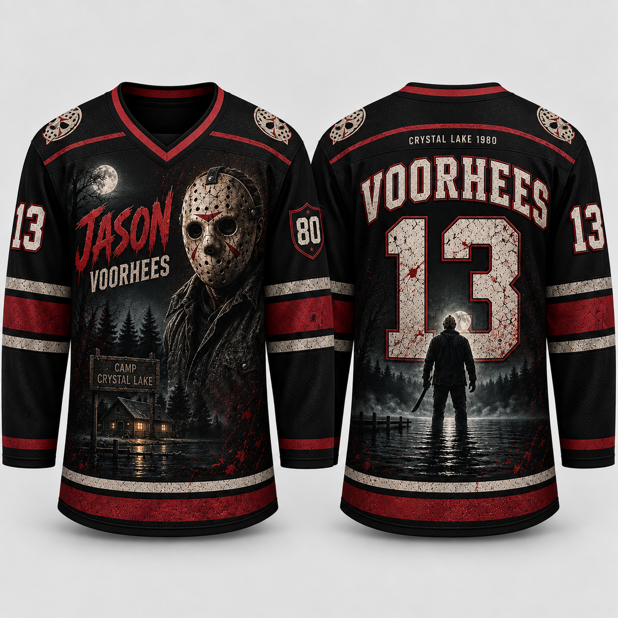 Horror Slasher Hockey Jersey, Classic Horror Movie Shirt