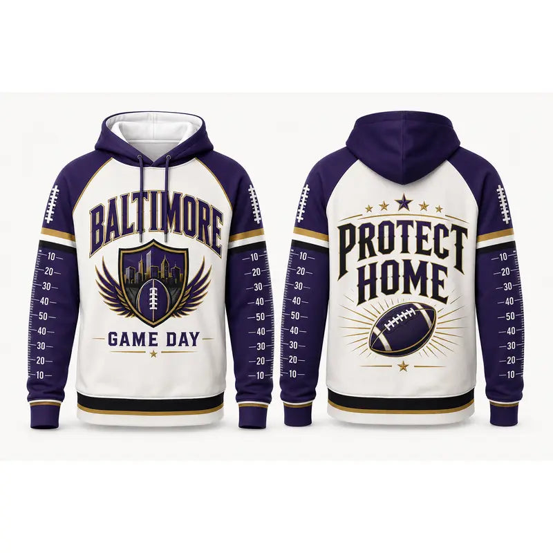 Football Game Day Hoodie Collection – Vintage City & Mascot Graphic Pullover for Football Fans