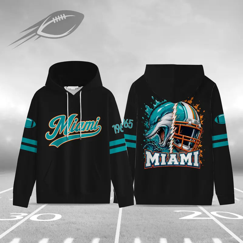 Unisex Football City Hoodie – Vintage Mascot Helmet Graphic Game Day Pullover Sweatshirt