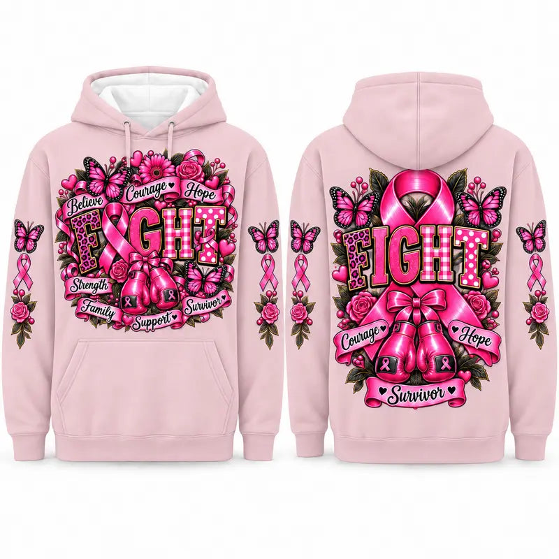 Stronger Together Pink Ribbon Hoodie