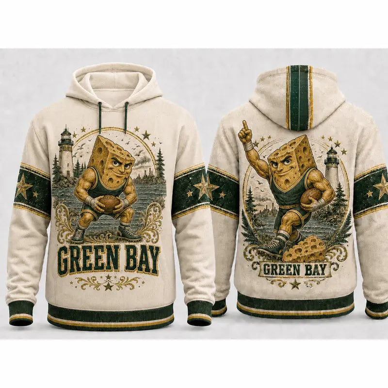 Vintage City Football Hoodie – Retro Game Day All-Over Print Pullover for Football Fans