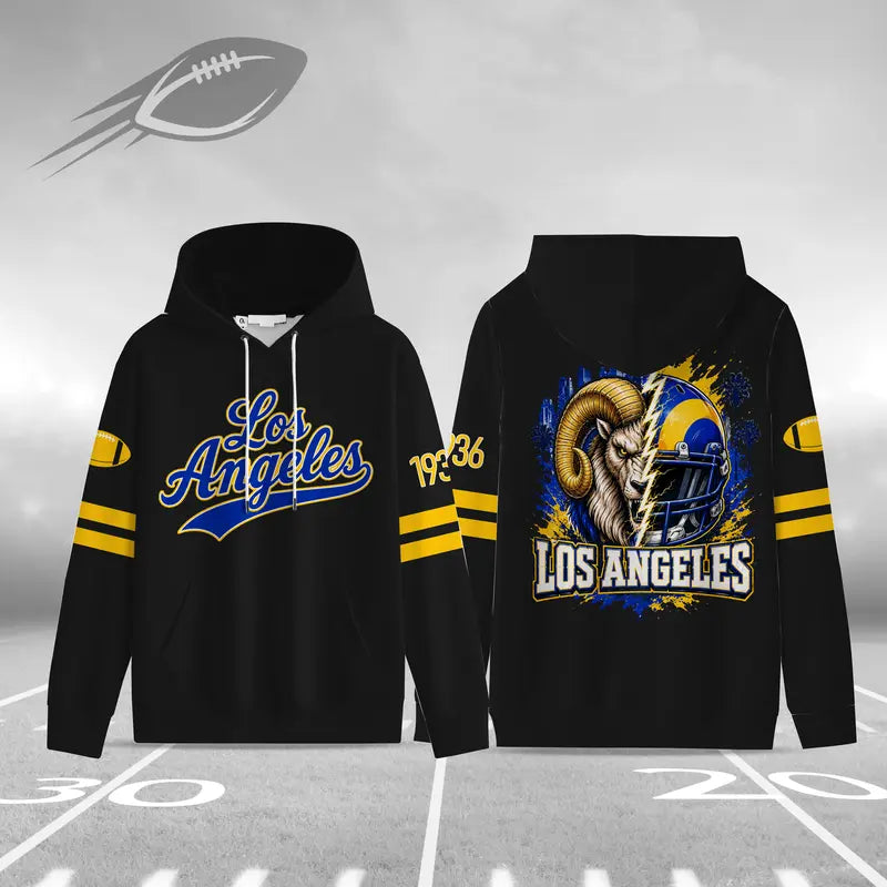 Unisex Football City Hoodie – Vintage Mascot Helmet Graphic Game Day Pullover Sweatshirt