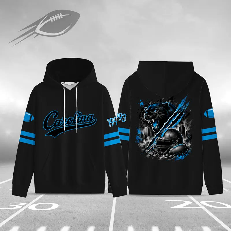 Unisex Football City Hoodie – Vintage Mascot Helmet Graphic Game Day Pullover Sweatshirt
