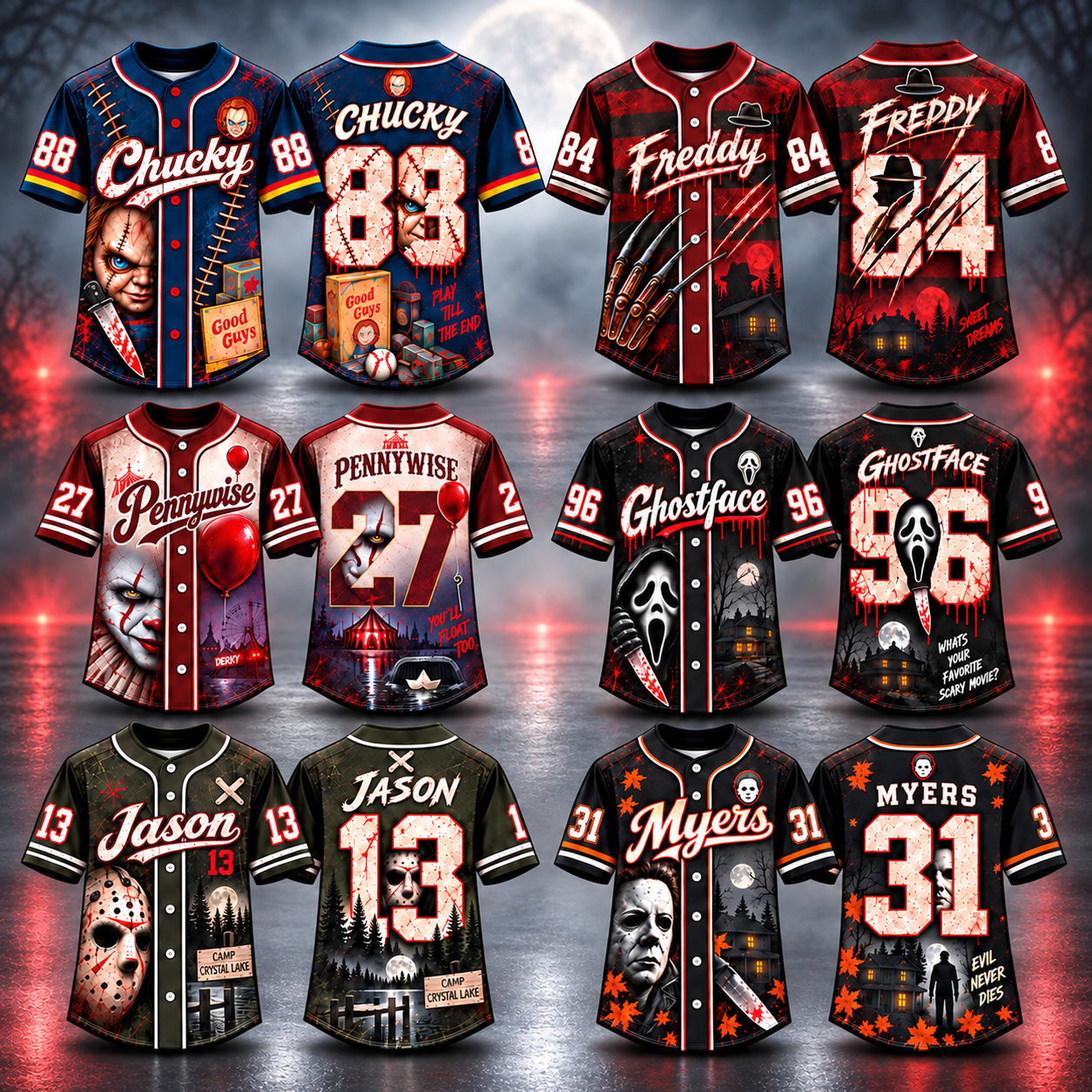 Horror Legends Baseball Jersey Collection