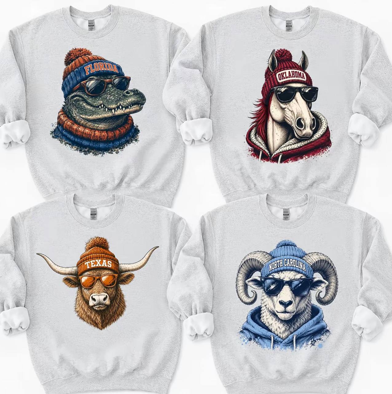 College Football Spirit Animal Football Graphic Sweatshirts All Team City Animal Sports Pullover Retro Game Day City Football Sweatshirt CaSual Game Home Town Pullover Celebrate with Classic Sports Apparel Show Your Pride for Every Football City Unisex