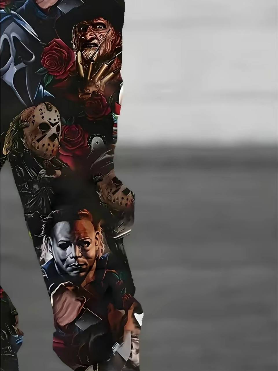 Men's Athletic Pants with Evil Character Graphic Print, Casual Polyester Joggers with Drawstring Waist for Sports and Everyday Wear, Athletic Men's Pants, Form-Fitting Men's Pants
