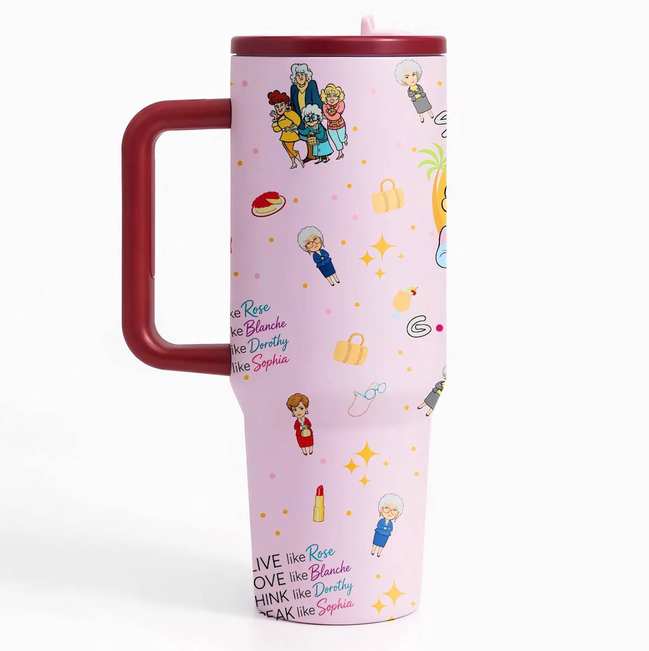 1 Pc 40oz Golden Girls Stainless Steel Tumbler with Handle & Lid, Gift for Women Mom Grandma