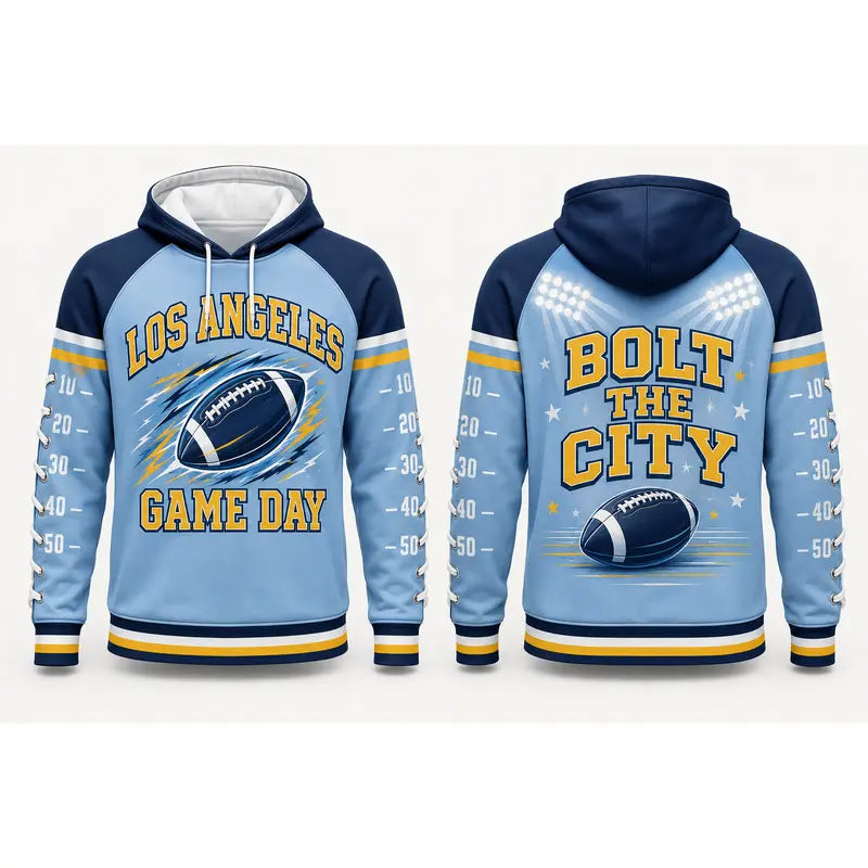 Football Game Day Hoodie Collection – Vintage City & Mascot Graphic Pullover for Football Fans