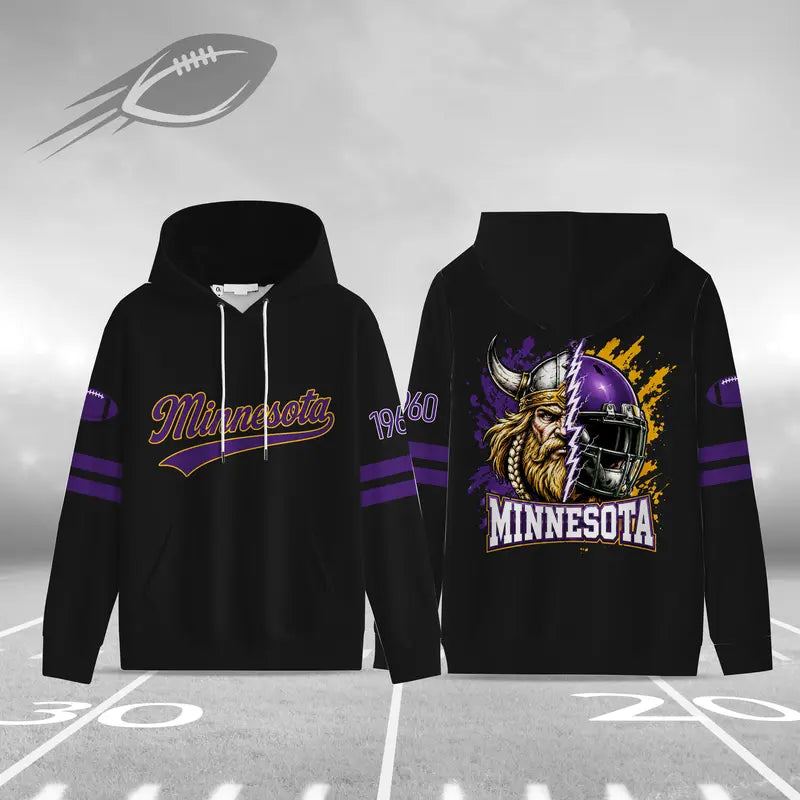 Unisex Football City Hoodie – Vintage Mascot Helmet Graphic Game Day Pullover Sweatshirt