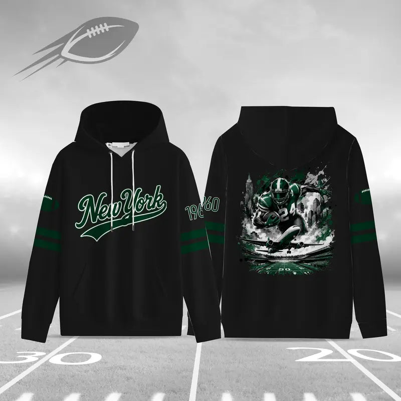Unisex Football City Hoodie – Vintage Mascot Helmet Graphic Game Day Pullover Sweatshirt