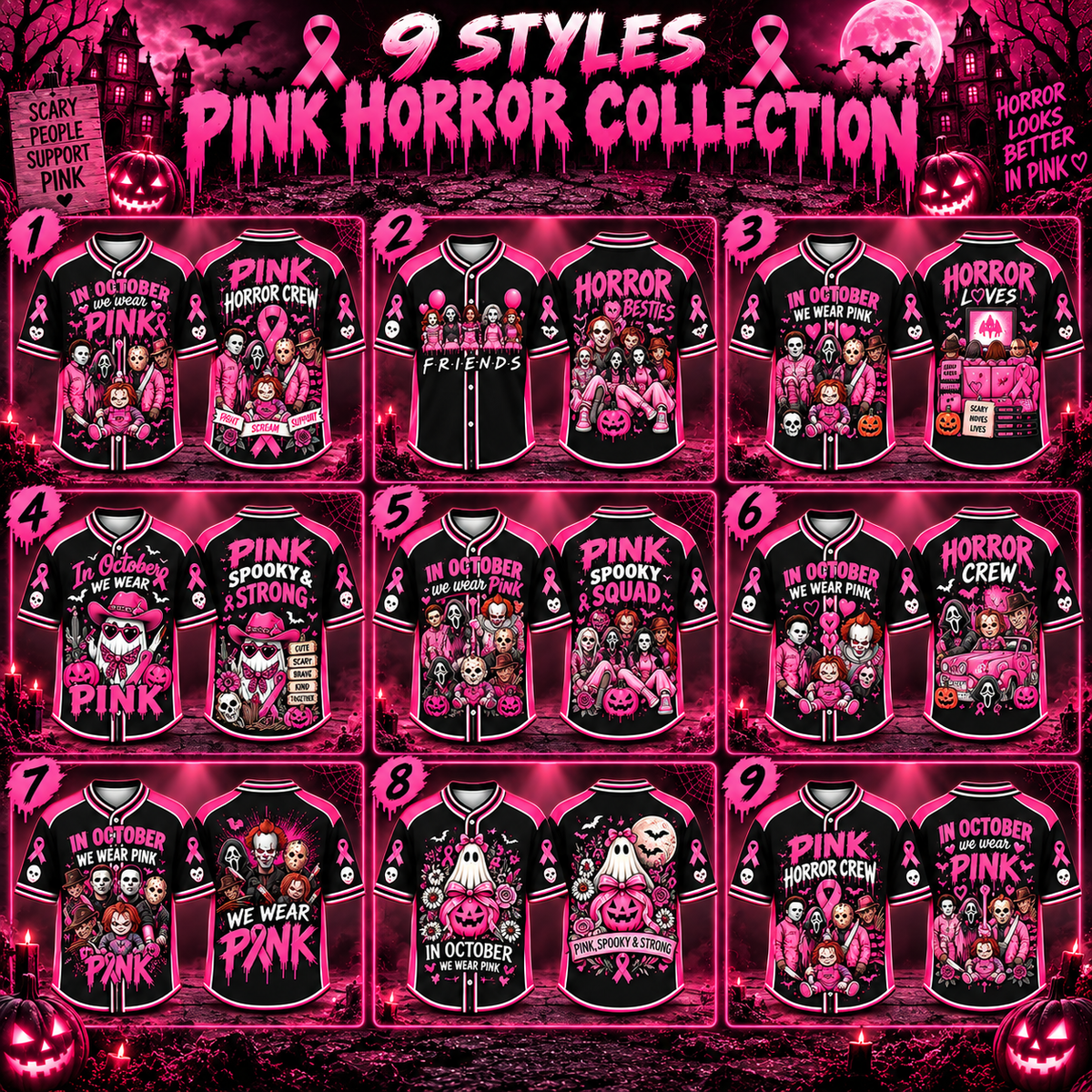Pink Horror Jersey Collection – Spooky Style, Strong Spirit & October Support