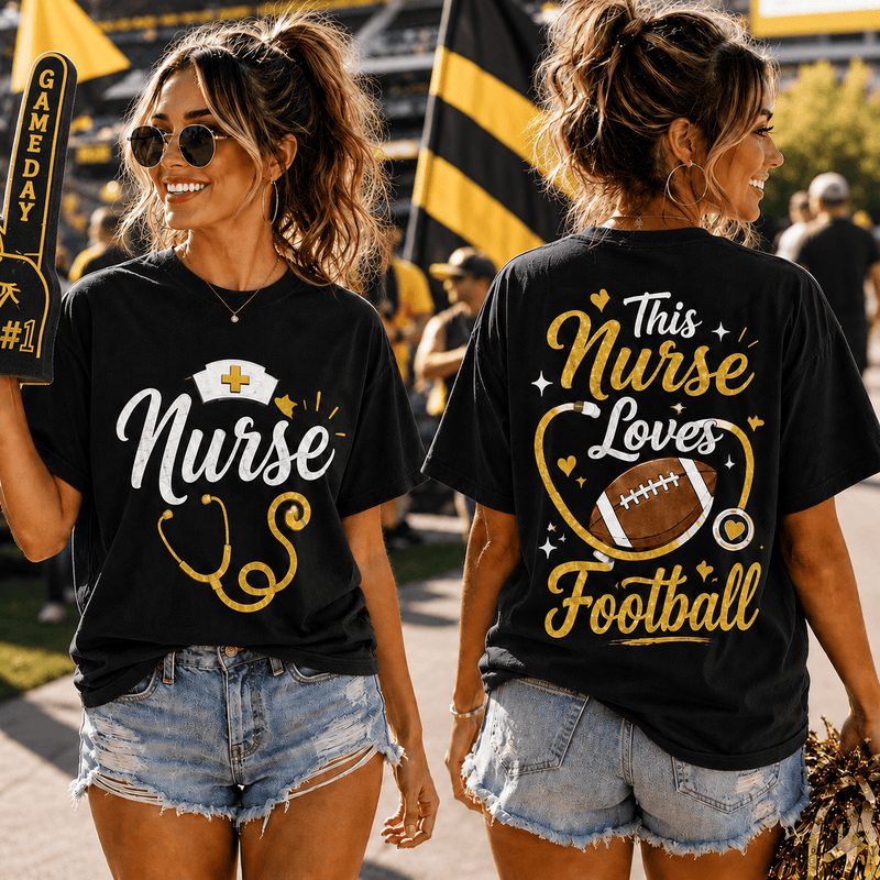 Nurse by Heart Football by Passion 3D T-Shirt