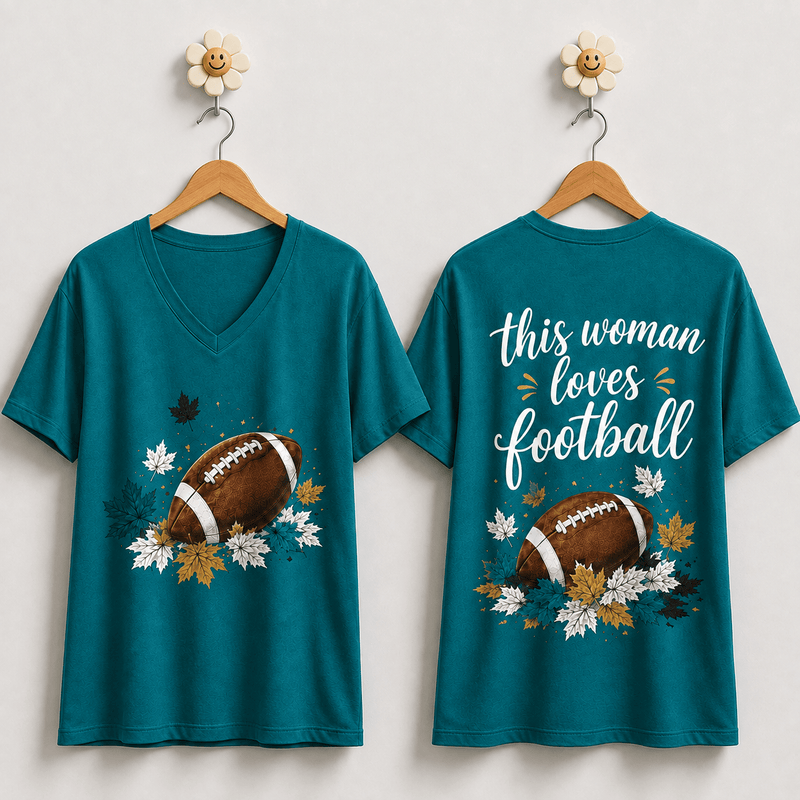 This Woman Loves Football V-neck