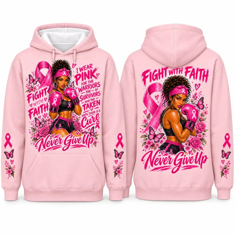 Stronger Together Pink Ribbon Hoodie