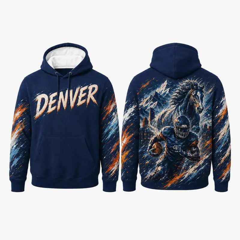 Football City Mascot Graphic Hoodie – Retro Game Day Fan Pullover