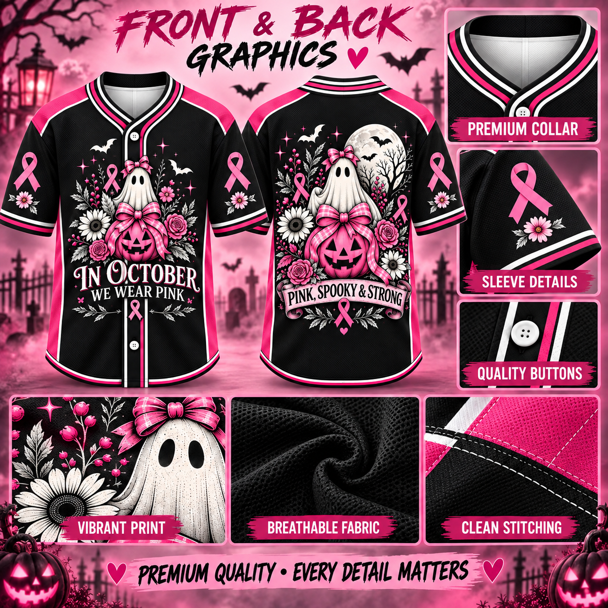 Pink Horror Jersey Collection – Spooky Style, Strong Spirit & October Support