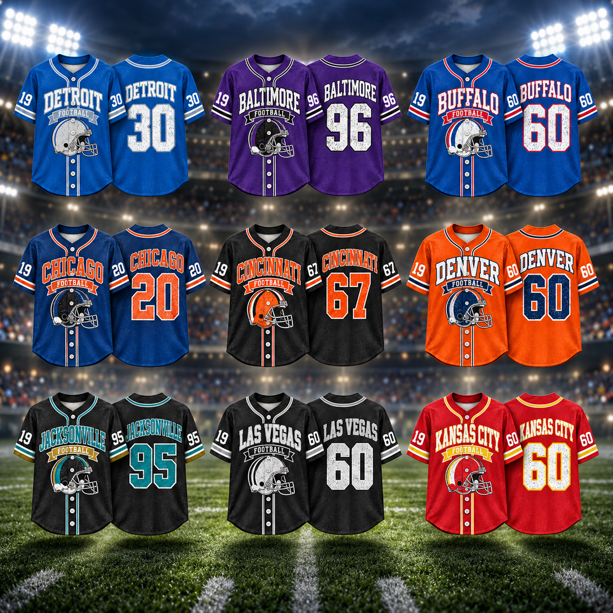 Football Team Baseball Jersey, Game Day Shirt for Football Lover