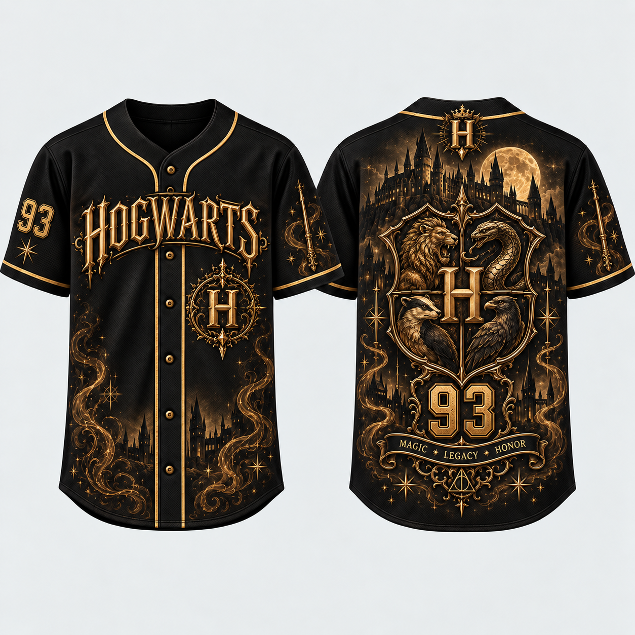 Harry Potter 3D Baseball Jersey – Hogwarts House Collection