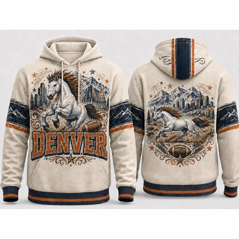 Vintage City Football Hoodie – Retro Game Day All-Over Print Pullover for Football Fans