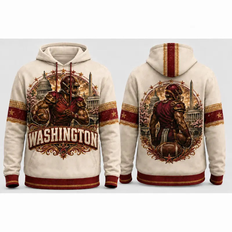 Vintage City Football Hoodie – Retro Game Day All-Over Print Pullover for Football Fans