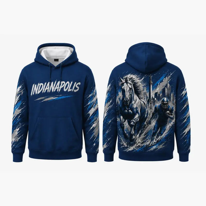 Football City Mascot Graphic Hoodie – Retro Game Day Fan Pullover