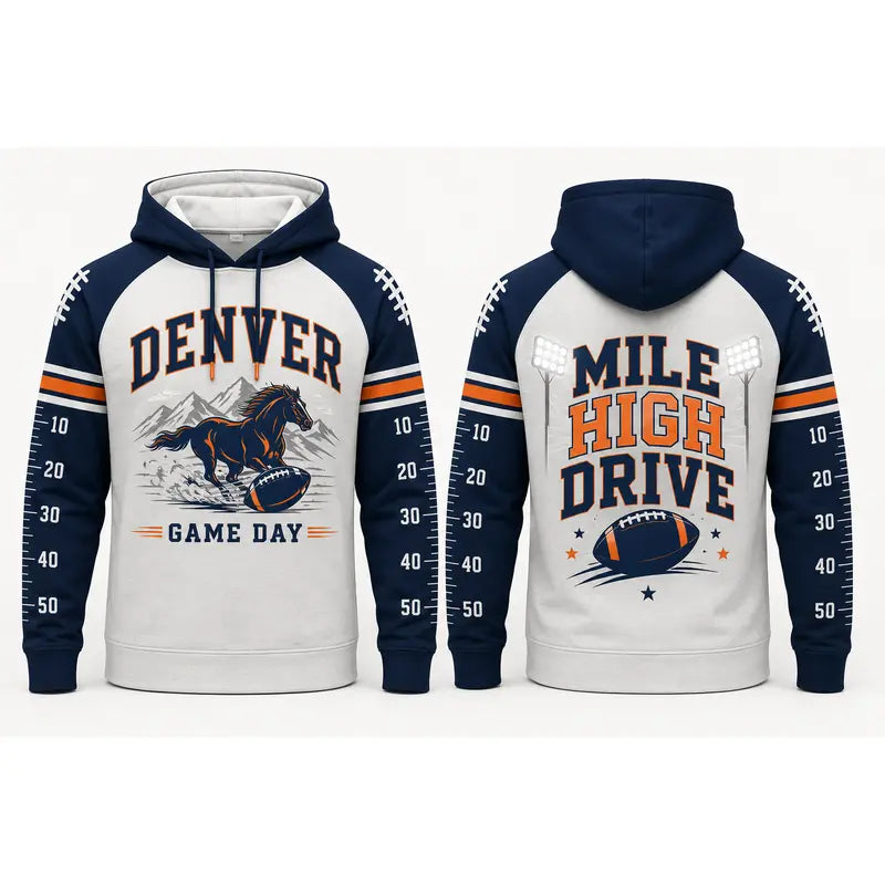 Football Game Day Hoodie Collection – Vintage City & Mascot Graphic Pullover for Football Fans