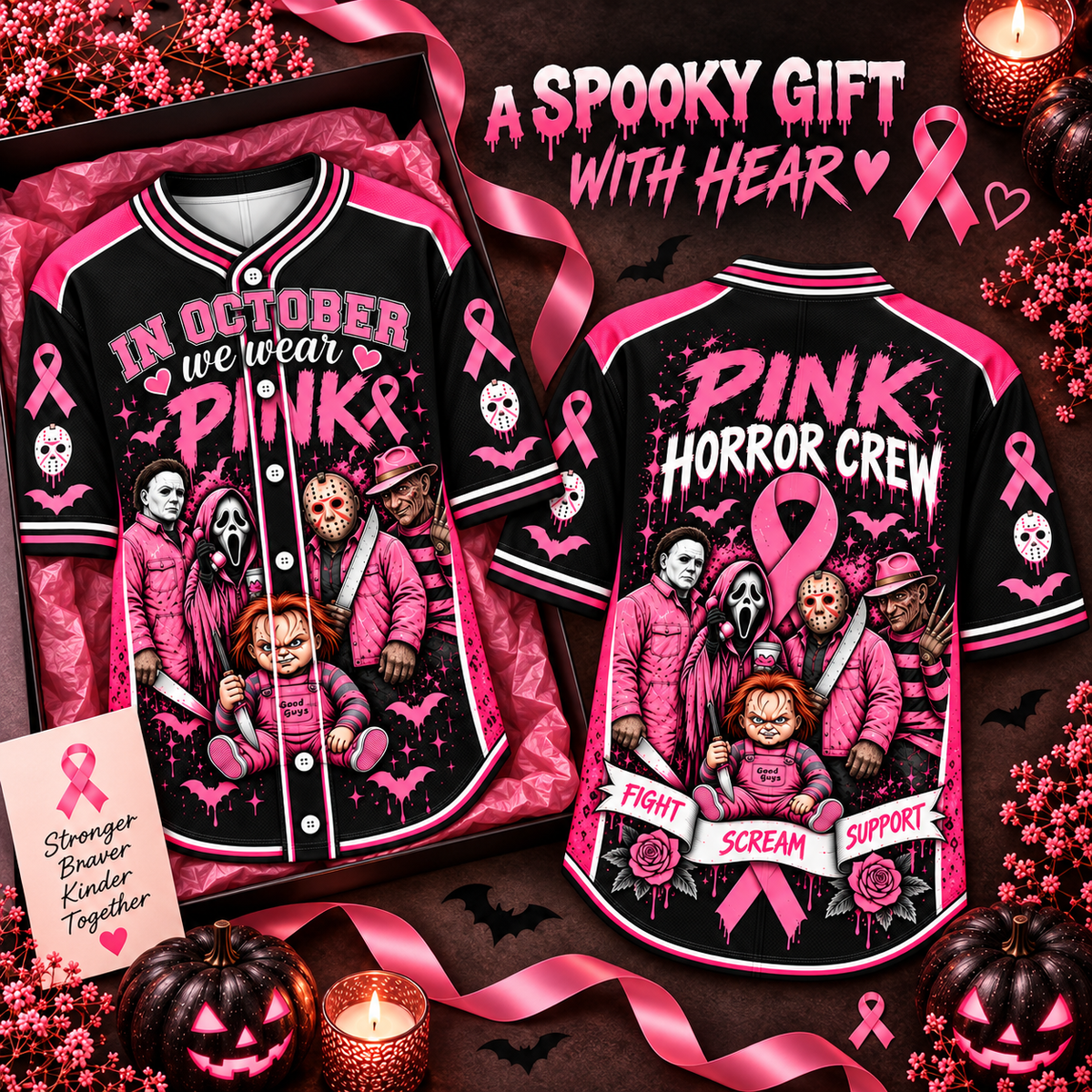Pink Horror Jersey Collection – Spooky Style, Strong Spirit & October Support