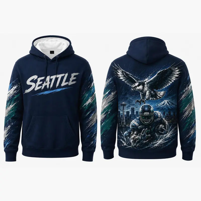 Football City Mascot Graphic Hoodie – Retro Game Day Fan Pullover