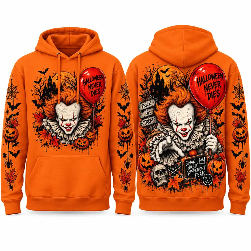Unisex Halloween Horror Hoodie – Spooky Season Movie Graphic Pullover