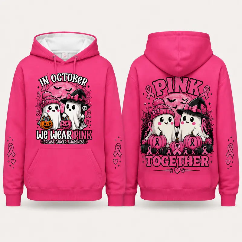 Pink Power Halloween Breast Cancer Hoodie