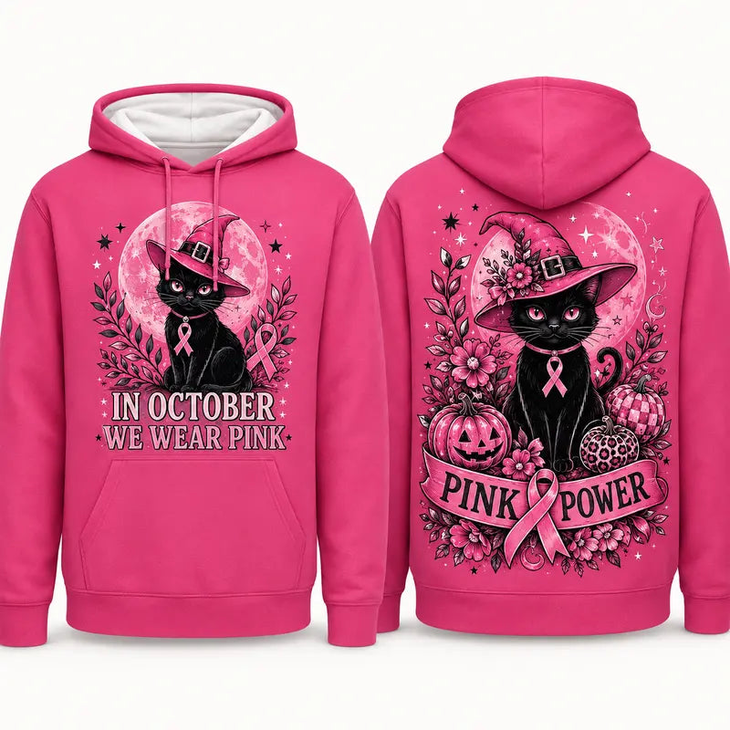 Pink Power Halloween Breast Cancer Hoodie