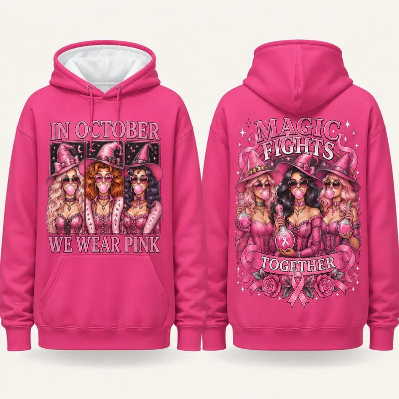 Pink Power Halloween Breast Cancer Hoodie