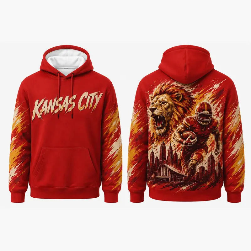 Football City Mascot Graphic Hoodie – Retro Game Day Fan Pullover