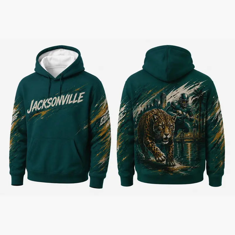 Football City Mascot Graphic Hoodie – Retro Game Day Fan Pullover
