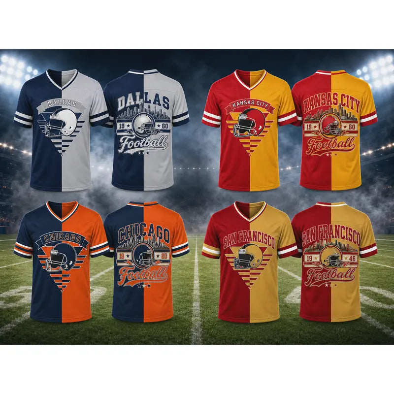 Unisex Two-Tone V-Neck Fan Jersey