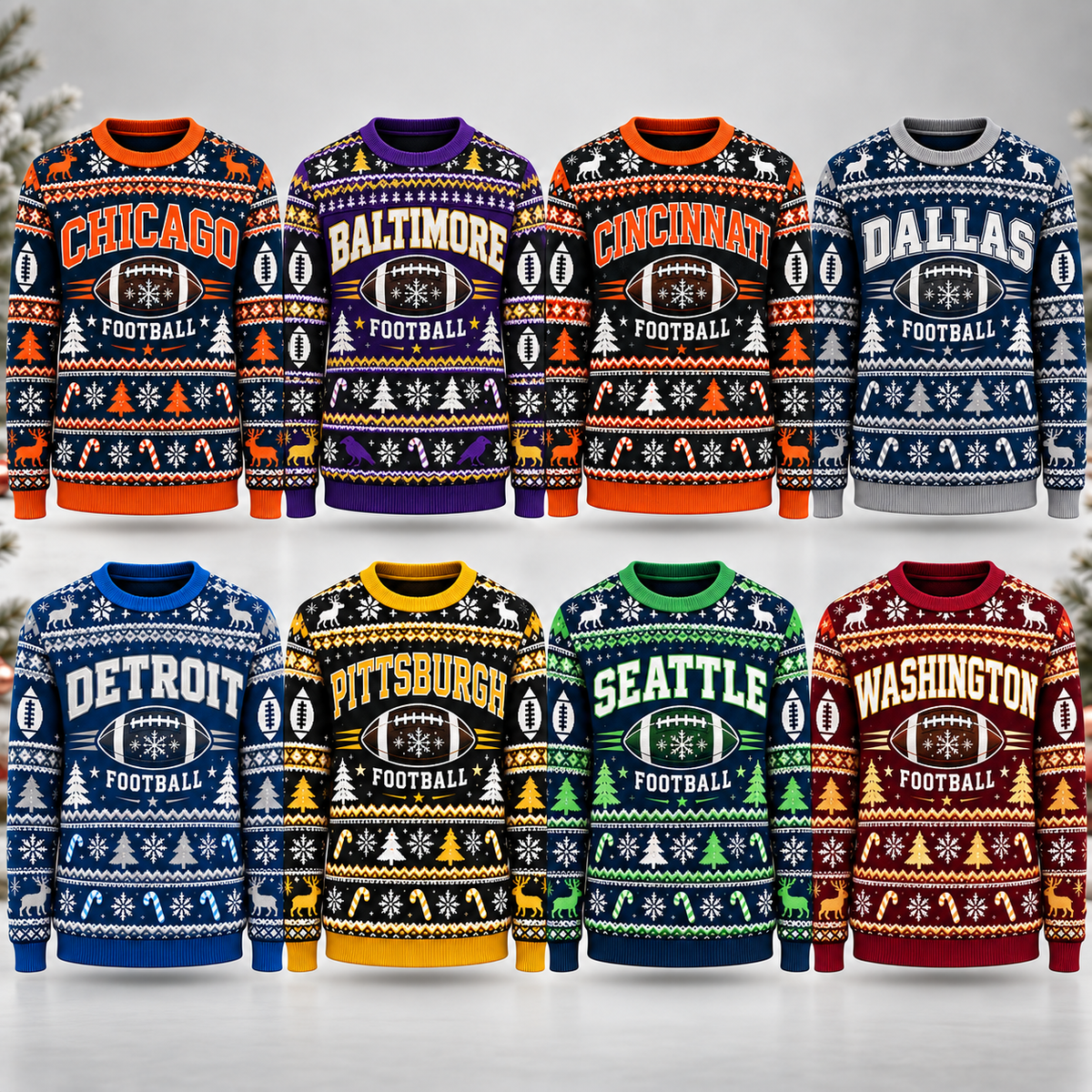Vintage City Football Ugly Sweater – Christmas Sports Fan Gift