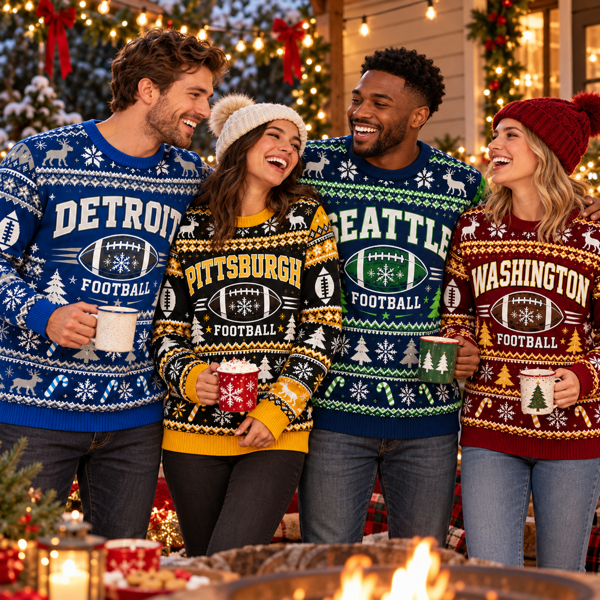 Vintage City Football Ugly Sweater – Christmas Sports Fan Gift