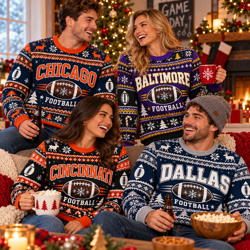 Vintage City Football Ugly Sweater – Christmas Sports Fan Gift