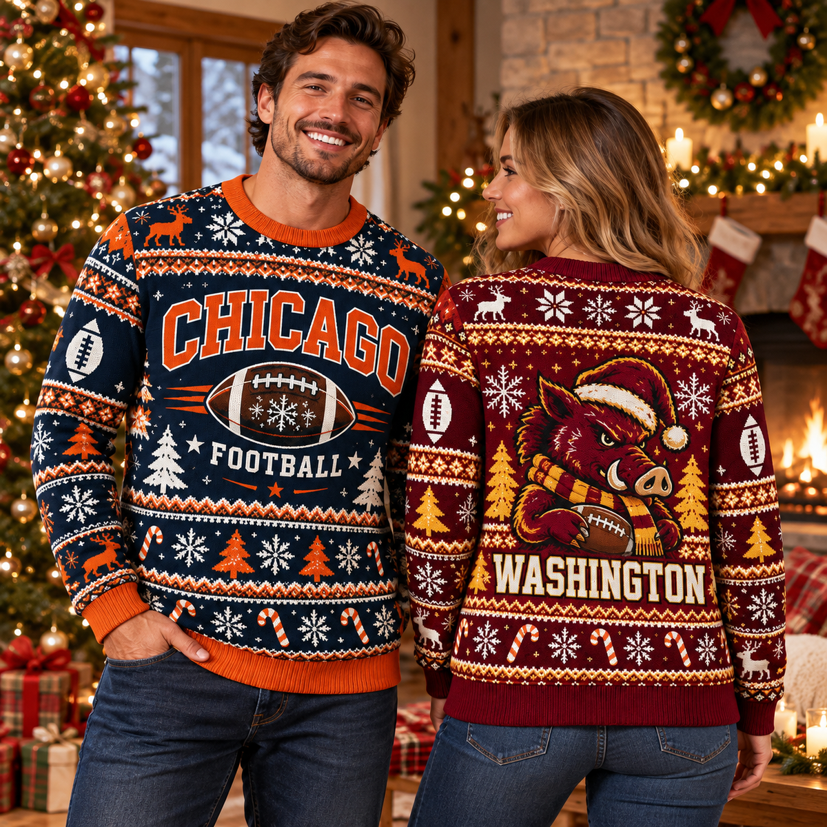 Vintage City Football Ugly Sweater – Christmas Sports Fan Gift
